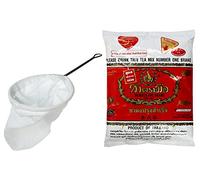Cha Tra Mue Stainless Steel Thai Tea Filter, Large, Circle 5" Diameter, Traditional Thai Style, Includes Original Thai Iced Tea Mix - 400g
