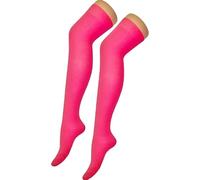 CHAAL® 1Over the Knee Socks Girls Over The Knee Plain Socks, Women Cotton Rich Thigh Socks Leg Warmer Womens Casual Thigh High Socks Fuchsia