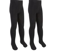 CHAAL® 2 Tights Girls Cotton Uniform School Kids Plain Tights School Warm Thick Children Winter Warm Cotton Rich Tight Plain Super Soft Tight Everyday use Black 5-6 Yrs