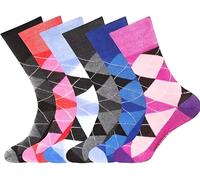 CHAAL® 3 Diabetic Socks for Womens Ladies designed socks wide Womens Stretchable Socks for Swollen Feet Women Diabetic Pregnancy socks UK Size 4-7 (Argyle)