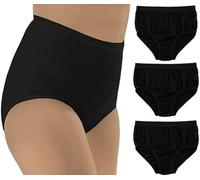 CHAAL® 3 Plain Brief Women's Brief full Combed Cotton Briefs Knickers Ladies Full Maxi Soft Stretchy Briefs Girls Cotton Pants Womens Underwear Girls Knickers, Ideal for daily wear Size 16 Black