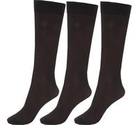 CHAAL® 3 Pop Socks Women's Knee High Trouser Socks, Opaque Microfibre Knee High Trouser Socks Nylon Girls Trouser Pop Socks Ladies Trouser comfort Socks Black