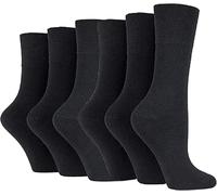 CHAAL® 6 Big Foot Diabetic Socks Mens Bigfoot Socks wide top soft cuff Oedema friendly Non-Binding Socks Non-Elastic Socks Size 11-14 Black