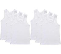 CHAAL® 6 Boys Back to School Top Boys Girls 100% Cotton Vest Plain White Children Underwear Boys Vest's Kids Sleeveless Summer Tank Top Every Day wear Age 9-11 Yrs