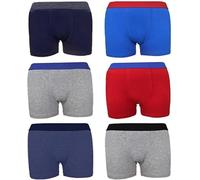 CHAAL® 6 Boys' Boxer Classic Cotton Underwear Boxers Shorts Boys Trunks Assorted Colour Kids Underpants Comfort Waistband Boys Boxer Brief Trunk 13 Yr