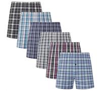 CHAAL® 6 Men's Woven Boxer Shorts Men's Underwear Woven Boxers for Men Multipack Boxer Shorts Comfort Fit Loose Underwear Trunks Assorted Colors Size Medium