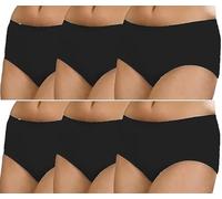 CHAAL® 6 Plain Brief Women's Brief full Combed Cotton Briefs Knickers Ladies Full Maxi Soft Stretchy Briefs Girls Cotton Pants Womens Underwear Girls Knickers, Ideal for daily wear Size 22 Black