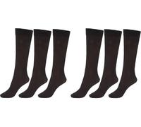 CHAAL® 6 Pop Socks Women's Knee High Trouser Socks, Opaque Microfibre Knee High Trouser Socks Nylon Girls Trouser Pop Socks Ladies Trouser comfort Socks Black