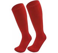 CHAAL® Men’s Football Socks Running and Walking Men Socks for Soccer and outdoor Games Men Knee High Football Socks Men Athletic Rugby Hockey Sport Socks Size 6-11 Red