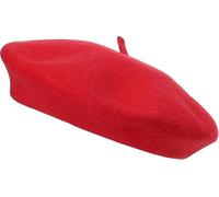 CHAAL® Womens Beret Hat Women Accessoies Men Wool Solid Color French Style Classic Beret Hat - Vintage Women's Berets for Ladies UK Artist Beret Red