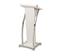 CHAANG Lectern Podium Stand,speaking Reading Table,pulpit Stand For Church,with Metal Trim Strips,reception Desk,host Stand Restaurant,suitable For Restaurants, Churches, Weddings, Classrooms white