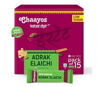 Chaayos Instant Tea Premix - Low Sugar - Adrak Elaichi | Ready Made 1 Min Chai Powder (15 Sachets)