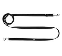 Chaba Dog Lead for Medium Dogs with 2 Carabiners, Walk with Two Dogs at the Same Time, Adjustable 1.6-3 m, Width 2 cm, 2 Wearing Options, Lightweight, Robust, Dog Leash, Black, L