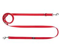 Chaba Dog Leash Small Dog | Adjustable 1.35-2.6m | Width 1cm | Walk with two dogs on one leash | 2 Strong swivel carabiners | Lightweight | 2 Wearables | RED, S