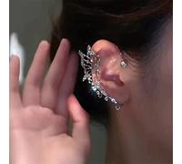 CHABER 1 Piece Korean Elf Butterfly Ear Cuff Without Piercing Clip Earrings For Women Elegant Sparkling Zircon Crystal Ear Clip Wedding Jewelry