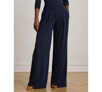 Chabrell Pleated Wide Leg Trousers Navy