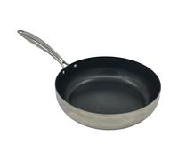 Chabrias 10"/26cm Tri-Ply Non-Stick Aluminium Stainless Steel Chef Frying Pan | PFOA-Free, Induction Compatible, British-Made, Durable Non-Stick Coating for All Heat Sources