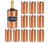Chabrias 12 Pack Copper Wine & Champagne Cooler Double Wall Stainless Steel | Pack of 12 copper-finish stainless steel bottle coolers with double wall insulation to keep chilled wine cooler for longer.