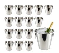 Chabrias 16 Pack 5 Litre Polished Stainless Steel Champagne & Wine Ice Bucket - Durable Double-Wall Drinks Cooler with Carry Handles | Professional Bar & Home Entertaining Bucket