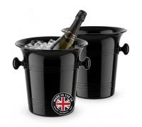 Chabrias 2-Pack 3.5L Champagne Ice Buckets, Black Wine Coolers, UK Made