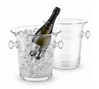 Chabrias 2-Pack 3.5L Champagne Ice Buckets, Clear Wine Coolers, UK MADE