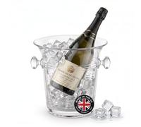 Chabrias 3.5L Champagne Ice Bucket, Wine Bottle Cooler, Clear, UK Made | UK-made clear plastic cooler for one 750ml wine, champagne or prosecco bottle; lightweight, reusable, ideal for entertaining.