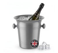Chabrias 3.5L Champagne Ice Bucket, Wine Bottle Cooler, Silver, UK Made | UK MADE plastic wine cooler, fits 750ml wine, champagne or prosecco bottle; lightweight, reusable and ideal for entertaining.