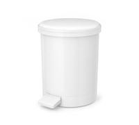 Chabrias 3L Bathroom Pedal Bin with Lid - Small White Plastic Toilet Bin with Removable Inner Bucket, Compact Waste Bin for Ensuite, Cloakroom, Bedroom or Office, Hygienic Hands-Free Step-On - 3 Litre