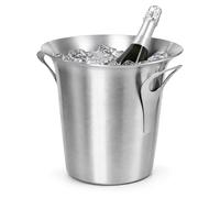 Chabrias 4.5L Stainless Steel Tulip Ice Bucket, Champagne Cooler, 1 Pack | Smooth brushed tulip wine cooler with twin handles for home bars, celebrations and individual hospitality service