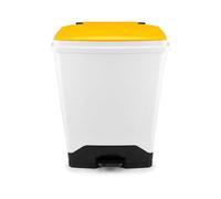 Chabrias 42L Fire Retardant Sack Holder Bin - Yellow Lid Clinical Waste Bin with Soft Close Lid & Foot Pedal - NHS HTM-05-03 Compliant Hospital & Healthcare Waste Bin