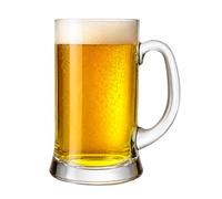 Chabrias Ltd 1 Pint Beer Mug Glass Ale Glass with Handle - Made in Italy - 585ml Extra Clear Beer Stein, Certified Pint Capacity Gauge, Dishwasher Safe Pint Glass for Ale, Lager, IPA & Craft Beer