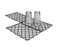 Chabrias Ltd 10 Black Glass Stacking Mats - UK Made Glass Shelf Liner, Interlocking Bar Glass Mats, Ventilation Mats - Ideal for Home Bars & Pubs