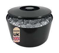 Chabrias Ltd 10 Litre Ice Bucket with Lid & Removable Draining Liner - Large Party & Bar Ice Bucket, UK Made Hard-Wearing Plastic for Home & Professional Use - Black 10 Litre - Made in England