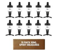 Chabrias Ltd 10 Pack 50ml Black Spirit Optic Measures, CE Government Stamped UK Made, Professional Wall Mounted Drinks Dispenser for Pubs, Bars, Licensed & Hospitality Use, Wall Bracket Not Included