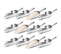 Chabrias Ltd 12 Pack 12oz Aluminium Metal Food Scoop Heavy Duty Dry Goods Scoops for Flour, Rice, Grain, Sugar, Coffee & Pet Food Storage - Multipurpose Kitchen Ingredient Scoops