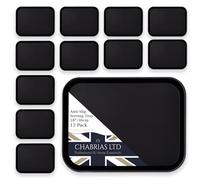 Chabrias Ltd 12 Pack 18" Rectangular Bar Tray U-Grip Black Anti Slip Non Slip Bar Drinks Food Serving Tray for Parties, Gatherings, Bars, Restaurants, and Home