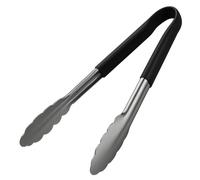 Chabrias Ltd 12" Utility Kitchen Tongs - Black Colour-Coded Stainless Steel, Non-Slip Vinyl Grip, Dishwasher Safe Serving & Cooking Tongs (12 inch / 30 cm)
