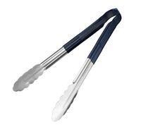 Chabrias Ltd 12" Utility Kitchen Tongs - Blue Colour-Coded Stainless Steel, Non-Slip Vinyl Grip, Dishwasher Safe Serving & Cooking Tongs (12 inch / 30 cm)