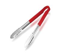 Chabrias Ltd 12" Utility Kitchen Tongs - Red Colour-Coded Stainless Steel, Non-Slip Vinyl Grip, Dishwasher Safe Cooking & Serving Tongs (12 inch / 30 cm)