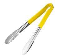 Chabrias Ltd 12" Utility Tongs Stainless Steel Colour Coded Serving Tongs (12", Yellow)