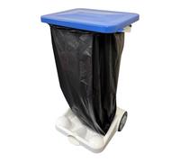 Chabrias Ltd 120L Wheeled Pedal Sack Holder Bin, Blue Paper Recycling | Blue Paper Recycling lid, 120L capacity, hands-free pedal, two wheels, reinforced frame, H93.5 x W56 x D52cm