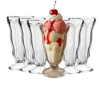 Chabrias Ltd 12Oz Tall Ice Cream Sundae Dessert Glasses Set Of 6