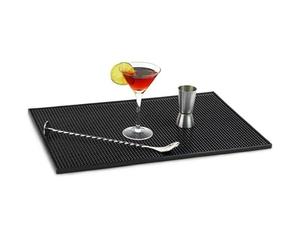 Chabrias Ltd 18×12 Black Rubber Spill Mat - Non-Slip Counter Bar Runner for Home Bar & Coffee Station, Stylish Runner Beer Accessories Protects Surfaces, Gift for Barware Enthusiasts & Beer mats