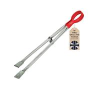 Chabrias Ltd 18" Red Professional Long-Life Tongs Stainless Steel Grill BBQ Tongs, Catering, Cooking Grabber, Food Handler, Kitchen Barbecue Tool, Meat Turner, Buffet Picker, Gripper Utensil