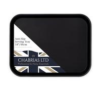 Chabrias Ltd 18" Single Rectangular Bar Tray U-Grip Black Anti Slip Non Slip Bar Drinks Food Serving Tray for Parties, Gatherings, Bars, Restaurants, and Home