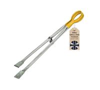 Chabrias Ltd 18" Yellow Professional Long-Life Tongs Stainless Steel Grill BBQ Tongs, Catering, Cooking Grabber, Food Handler, Kitchen Barbecue Tool, Meat Turner, Buffet Picker, Gripper Utensil