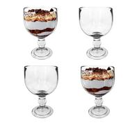 Chabrias Ltd 18oz/510ml Stemmed Dessert Dish | Perfect for Sundaes, Tiramisu, Knickerbocker Glory & More | Thick Glass Dessert Bowls (4 Pack)