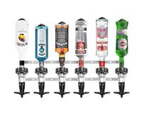 Chabrias Ltd 2/3/4/6 - Bottle Wall Bar Rail + Spirit Optic Measure 25ml - UK Made, Fully Assembled Metal Bracket & Pub Trade Compliant, Traditional Black, Fits 70cl-1.5L Bottles (6 Wall Bar, 25ml)