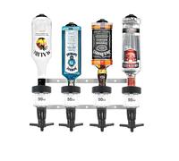 Chabrias Ltd 2/3/4/6 - Bottle Wall Bar Rail + Spirit Optic Measure 50ml - UK Made, Fully Assembled Metal Bracket & Pub Trade Compliant, Traditional Black, Fits 70cl-1.5L Bottles (4 Wall Bar, 50ml)