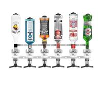 Chabrias Ltd 2/3/4/6 - Bottle Wall Bar Rail + Spirit Optic Measure 50ml - UK Made, Fully Assembled Metal Bracket & Pub Trade Compliant, Traditional Black, Fits 70cl-1.5L Bottles (6 Wall Bar, 50ml)